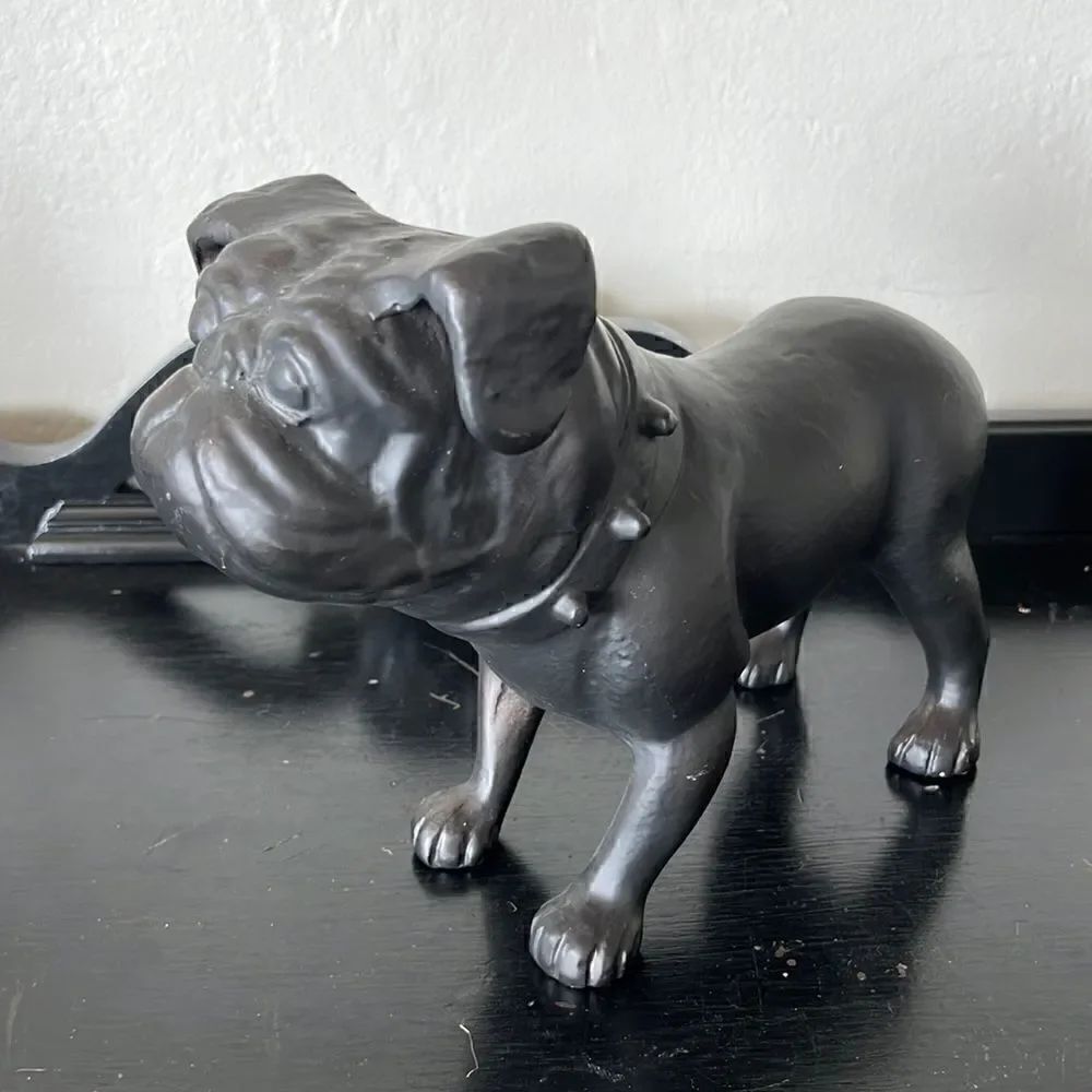 Pottery Barn Antique Bronze Metal bull/Pug Dog Statue